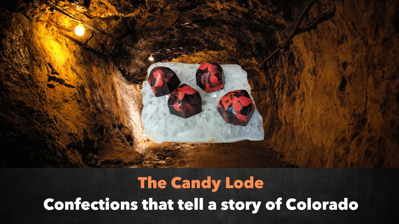 The Candy Lode are confections of bon bons, caramels and sweets that tell a story of Colorado